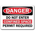 Signmission Danger-Do Not Enter Confined Space Permit Required-10in x 14in OSHA, DS-Confined Space Permit 1 DS-Confined Space Permit 1
